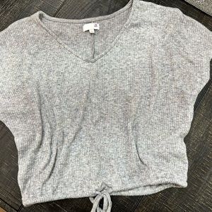 Gray Tri color mid crop top